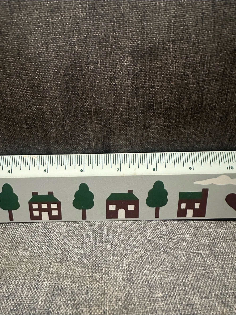 Decorative Wooden Ruler with House & Tree Motif